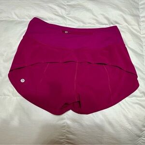 Lululemon Speed Up 4” Lined Shorts, Size 6, Magenta Purlple